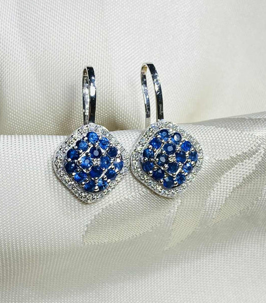 Sapphire and Diamond Earrings 18K Gold (Pre-Order Only)