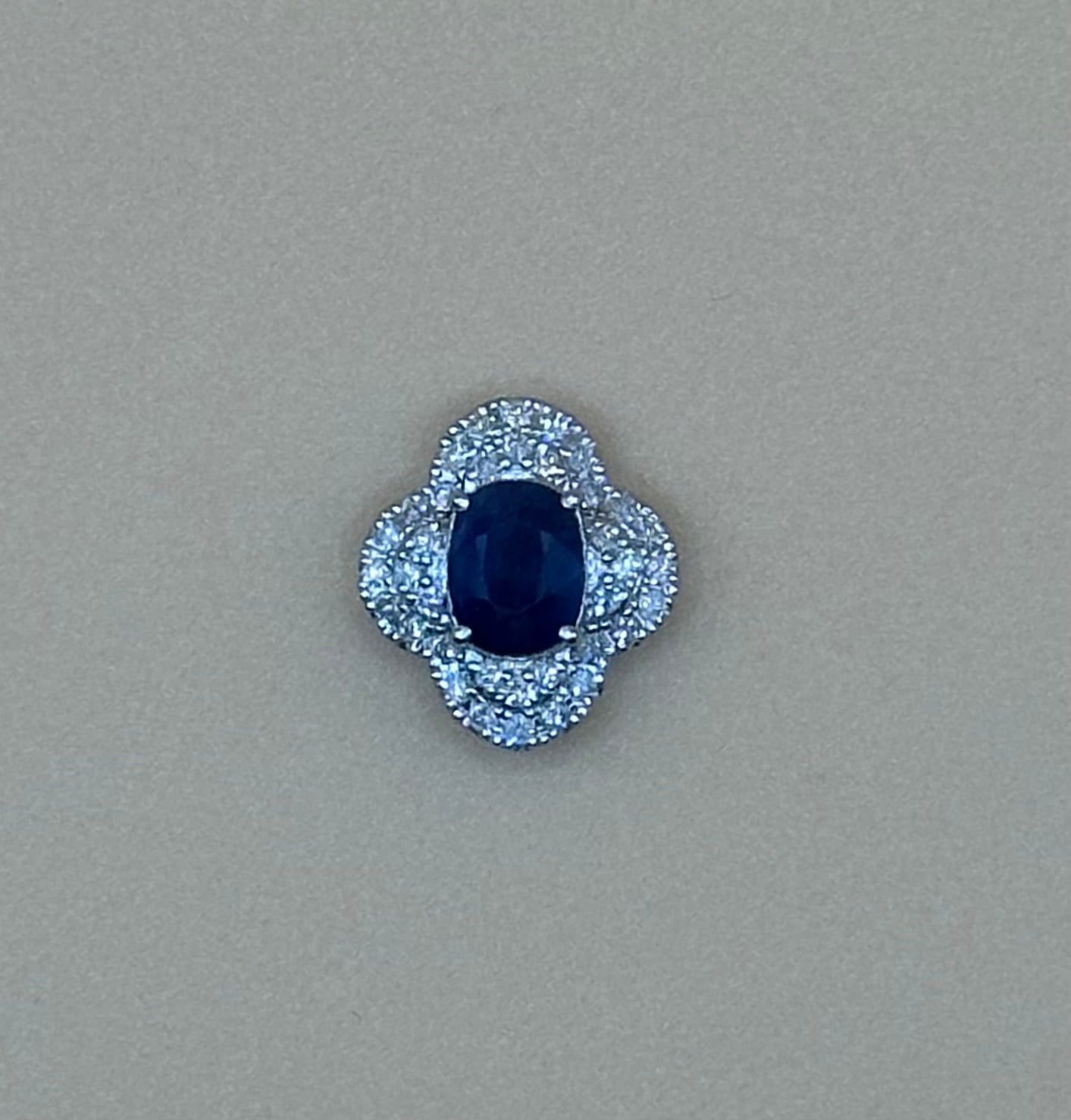 Sapphire and Diamond Pendant 18K Gold